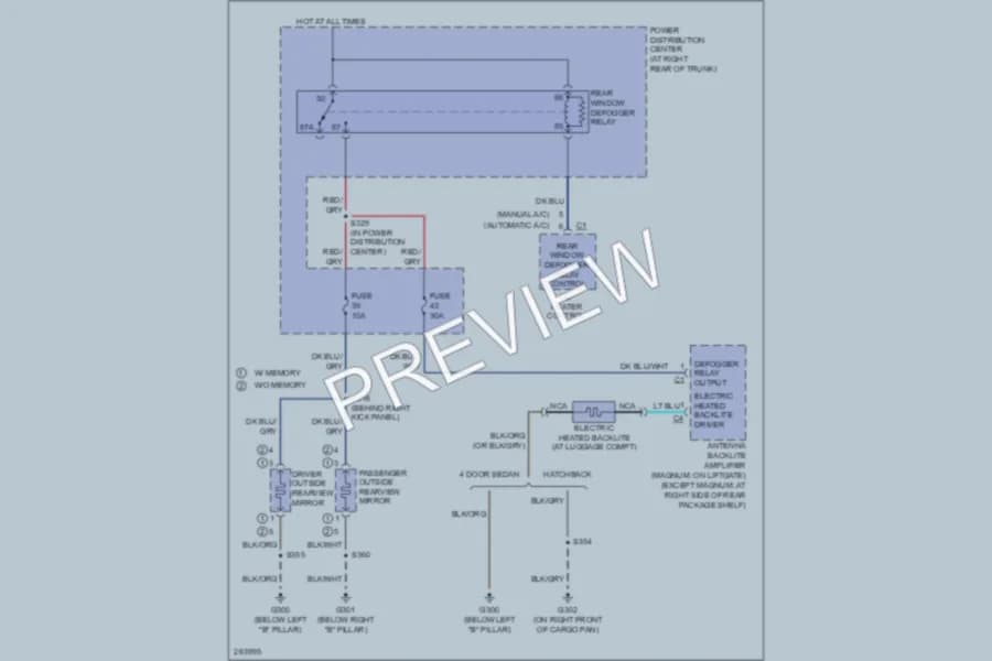 2007 Dodge Charger Defoggers wiring diagram preview