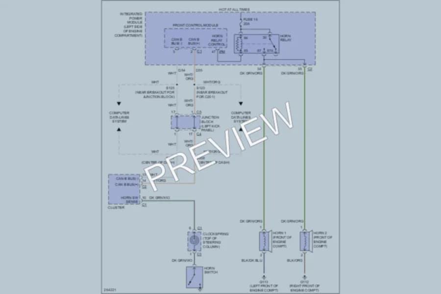 2007 Dodge Durango Horn wiring diagram preview