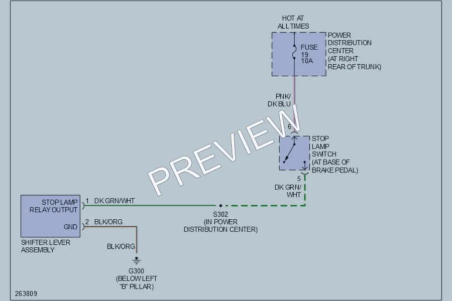 2007 Dodge Magnum Shift Interlock wiring diagram preview