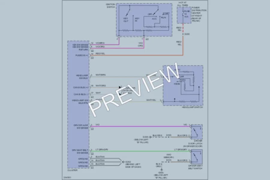 2007 Dodge Magnum Warning Systems wiring diagram preview