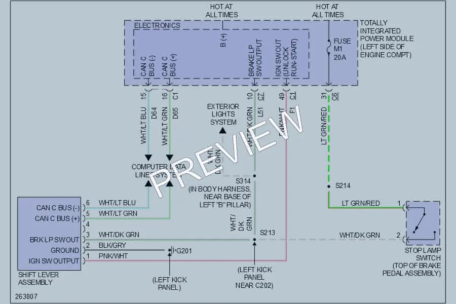 2007 Dodge Nitro Shift Interlock wiring diagram preview