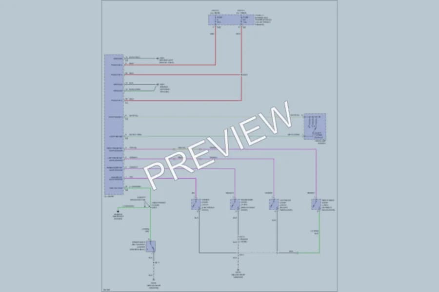 2007 Dodge R1500 Warning Systems wiring diagram preview with protected circuit layout