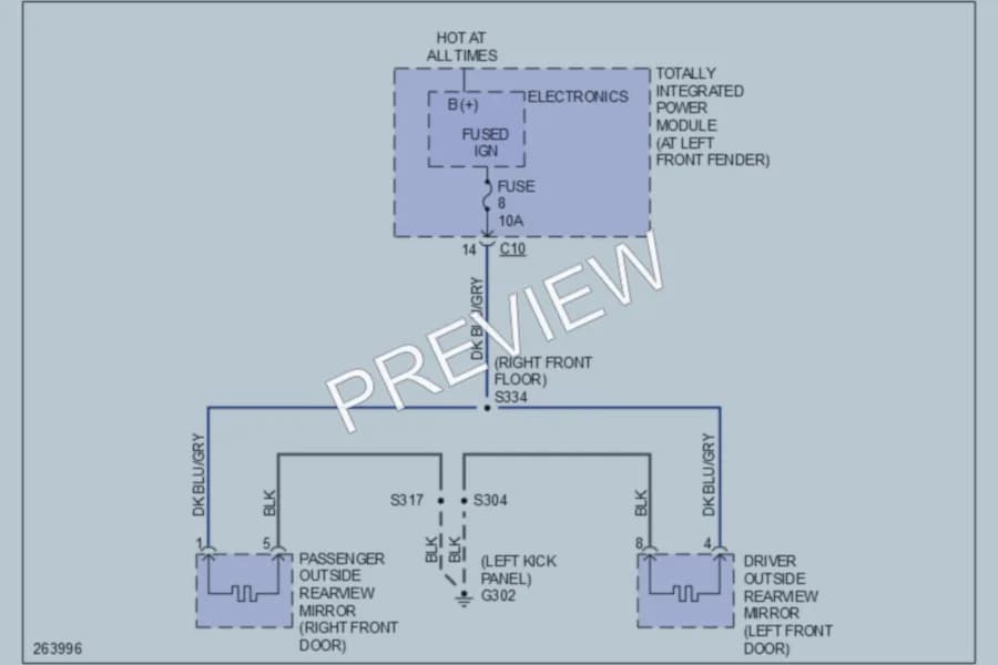 2007 Dodge R3500 Defoggers wiring diagram preview with protected circuit layout