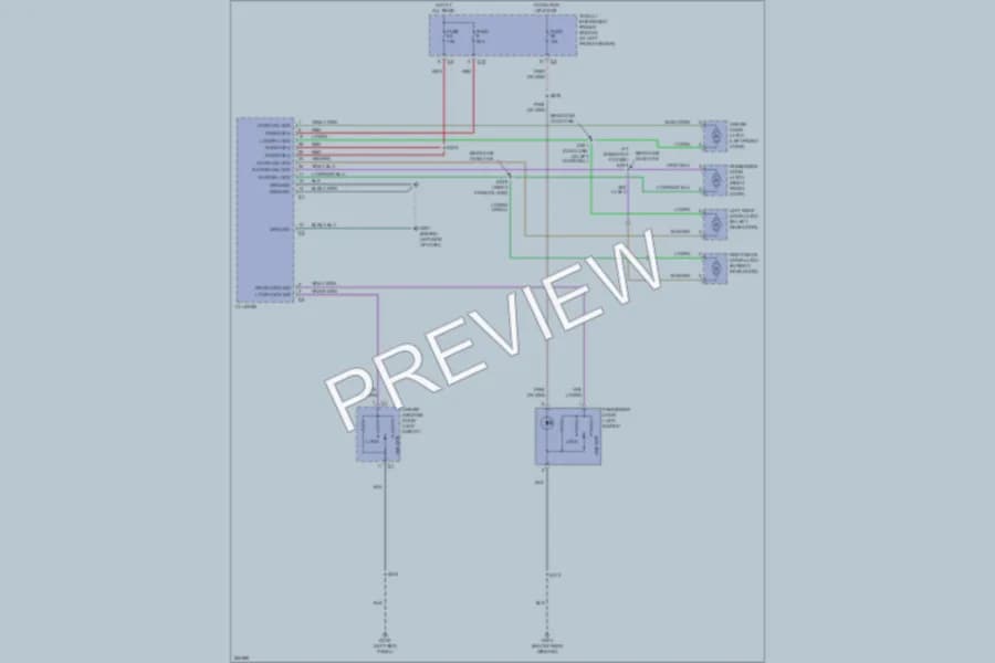 2007 Dodge R3500 Power Door Locks wiring diagram preview with protected circuit layout
