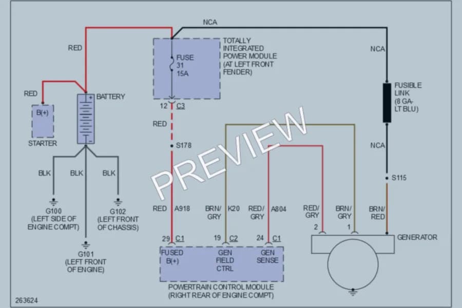 2007 Dodge R3500ChsCab Starting Charging wiring diagram preview
