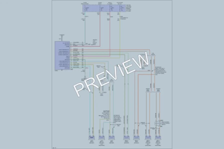 2007 Ford E150 Radio wiring diagram preview with protected circuit layout