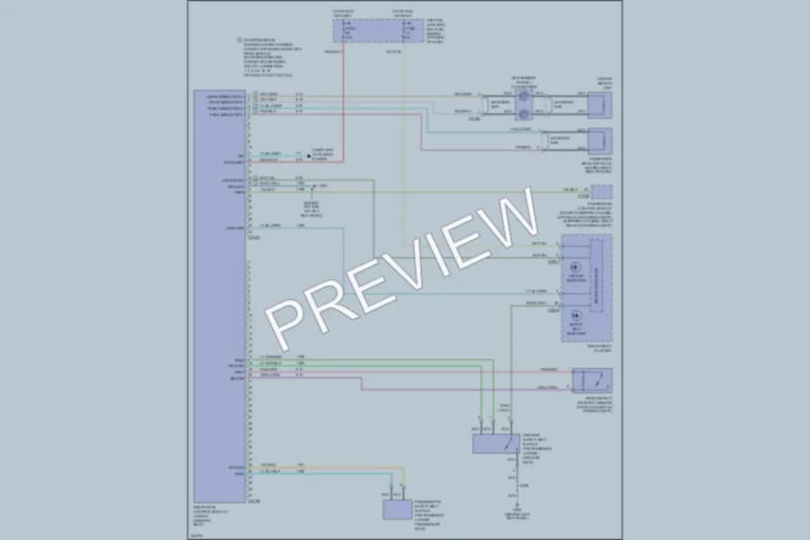 2007 Ford E250 Supplemental Restraints wiring diagram preview with protected circuit layout