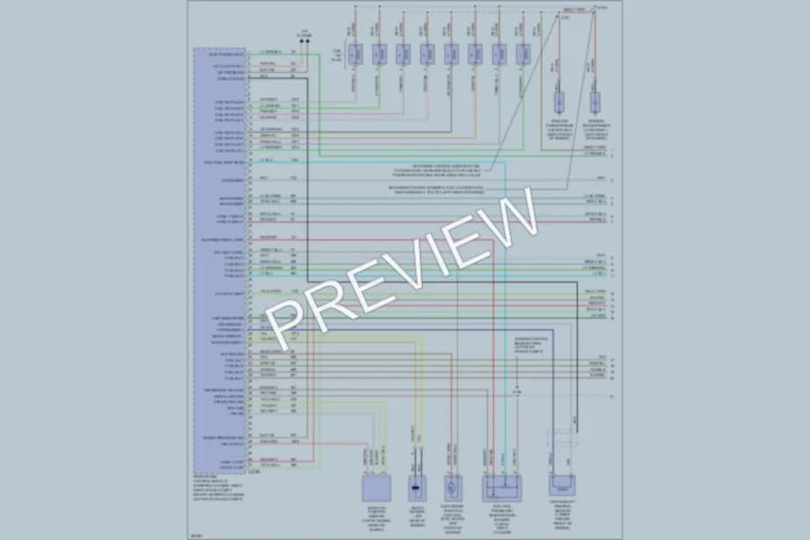2007 Ford E350 Super Duty Engine Performance wiring diagram preview with protected circuit layout
