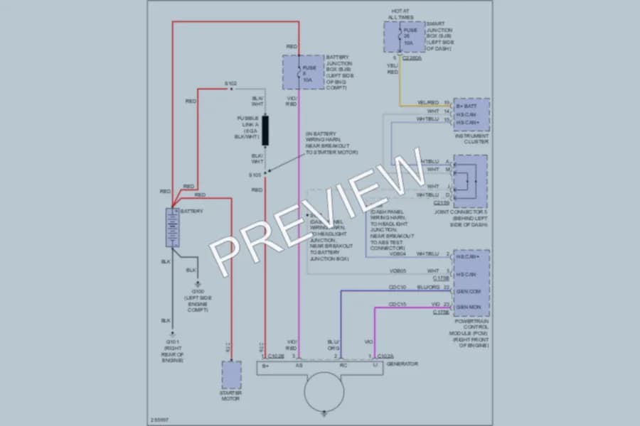 2007 Ford Edge Starting Charging wiring diagram preview