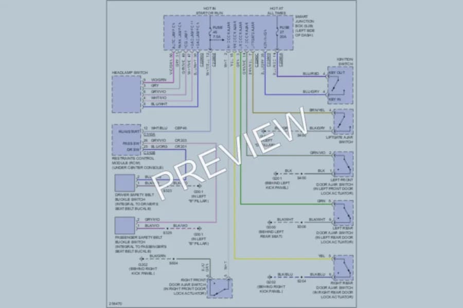 2007 Ford Edge Warning Systems wiring diagram preview