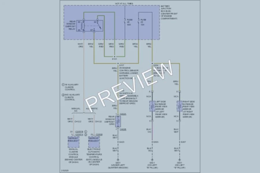2007 Ford Expedition Defoggers wiring diagram preview