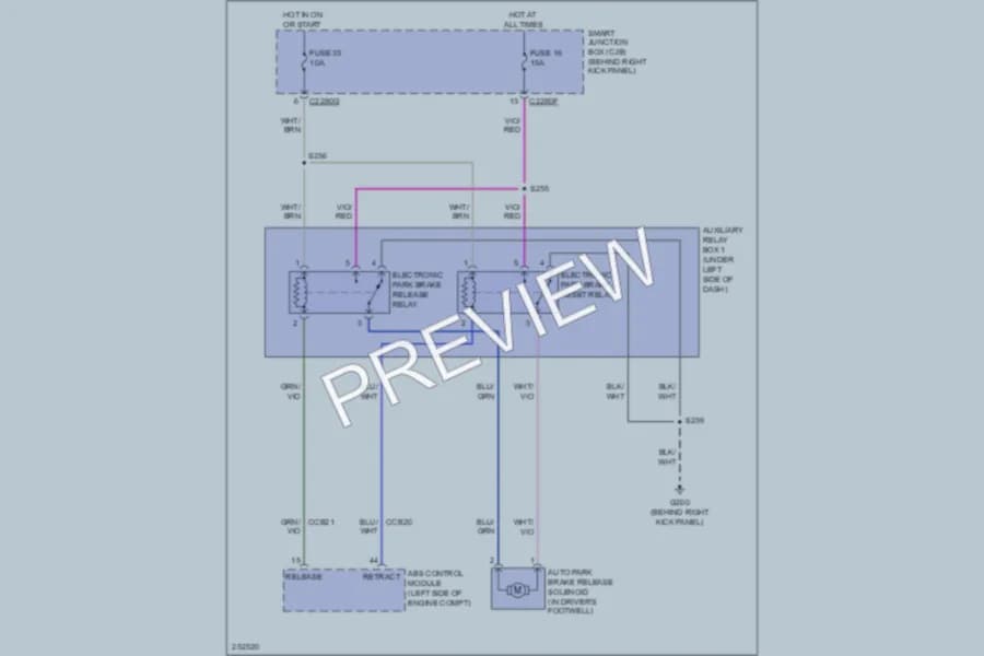 2007 Ford Expedition Shift Interlock wiring diagram preview