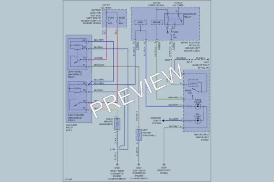 2007 Ford ExplorerSportTrac Defoggers wiring diagram preview