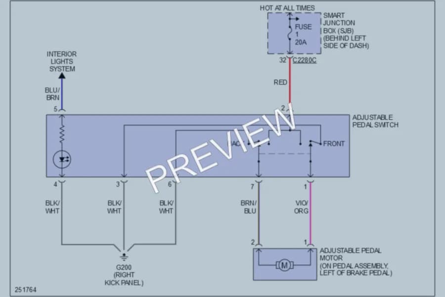 2007 Ford ExplorerSportTrac Power Seats wiring diagram preview