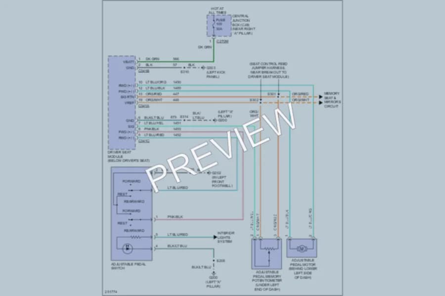2007 Ford F150 Memory Systems wiring diagram preview with protected circuit layout