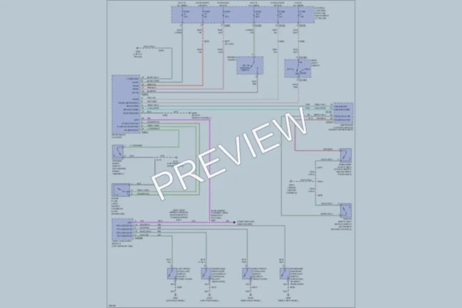 2007 Ford F150 Warning Systems wiring diagram preview with protected circuit layout