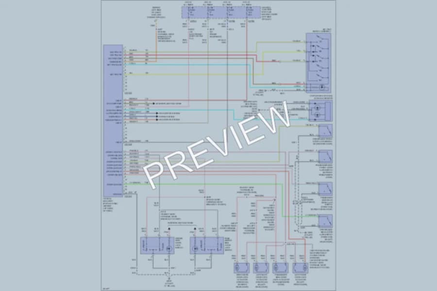 2007 Ford F250 Super Duty Power Door Locks wiring diagram preview with protected circuit layout