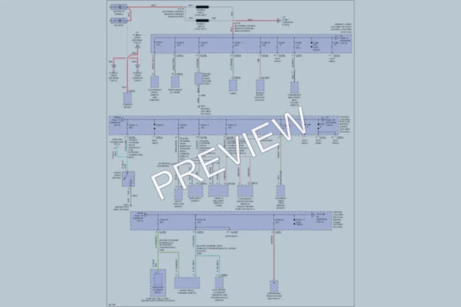 2007 Ford F350 Super Duty Power Distribution wiring diagram preview with protected circuit layout