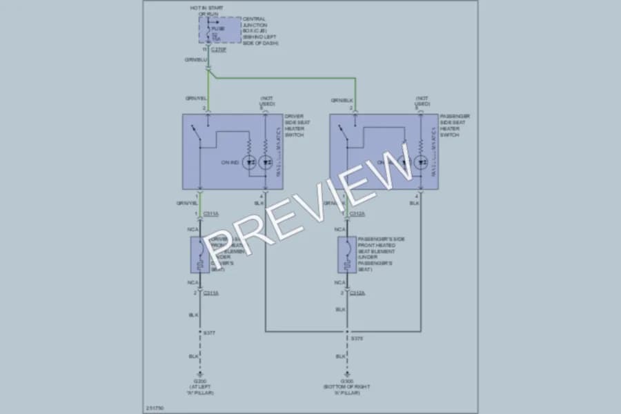 2007 Ford Focus Power Seats wiring diagram preview