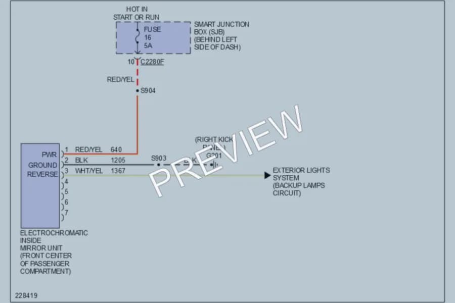 2007 Ford Freestar Power Mirrors wiring diagram preview