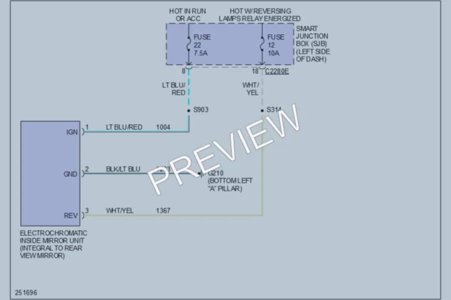 2007 Ford Freestyle Power Mirrors wiring diagram preview