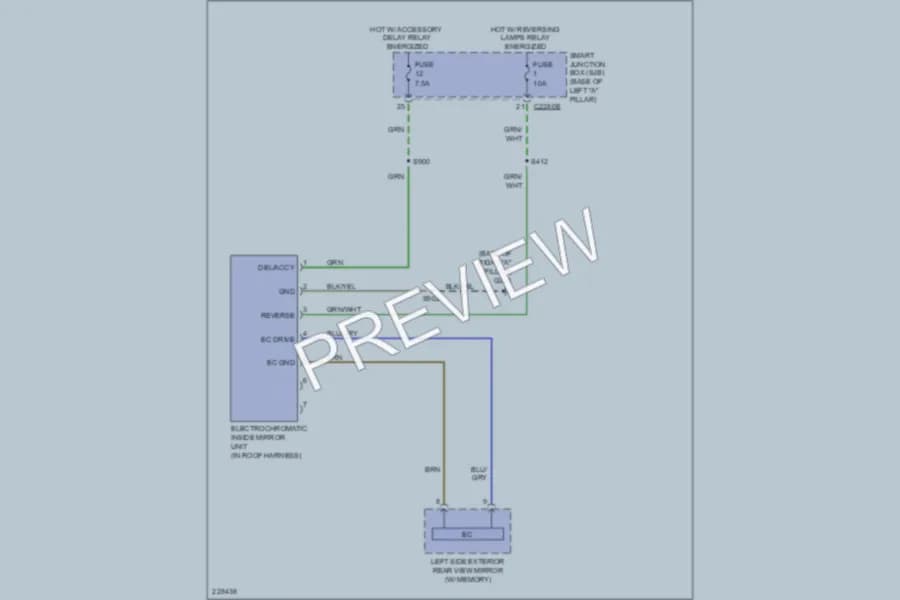 2007 Ford Fusion Power Mirrors wiring diagram preview