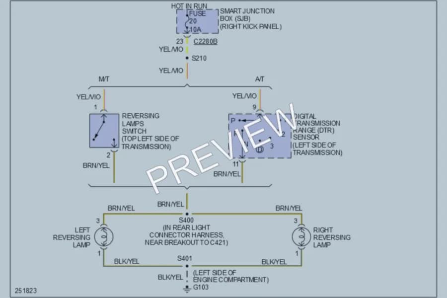 2007 Ford Ranger Exterior Lights wiring diagram preview