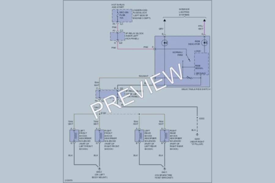 2007 GMC 2500 Hd Electronic Suspension wiring diagram preview with protected circuit layout