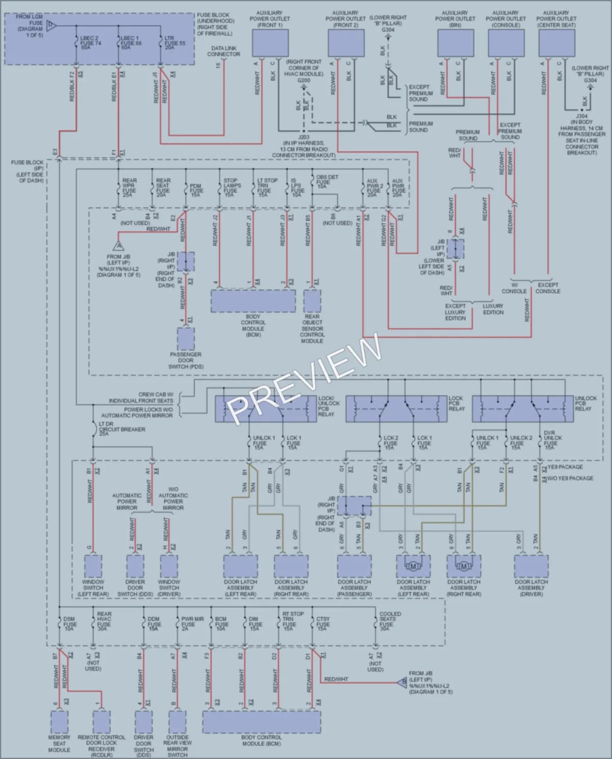2007 GMC 1500 Power Distribution wiring diagram preview with protected circuit layout