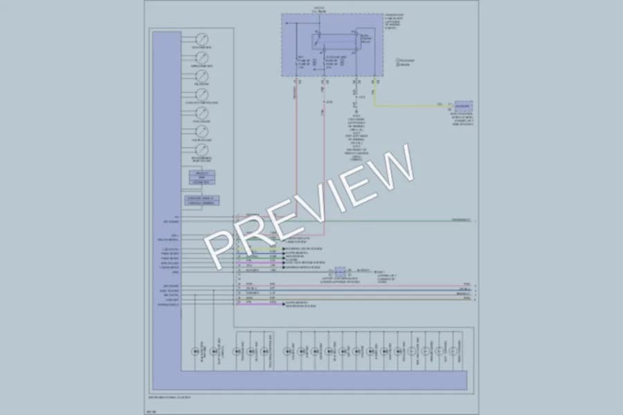 2007 GMC 3500 Hd Instrument Cluster wiring diagram preview with protected circuit layout