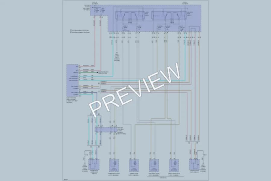 2007 GMC 3500 Hd Power Door Locks wiring diagram preview with protected circuit layout