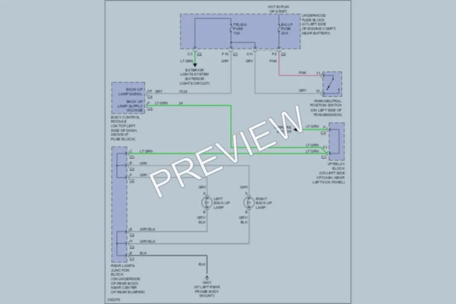2007 HUMMER H2SUT Exterior Lights wiring diagram preview