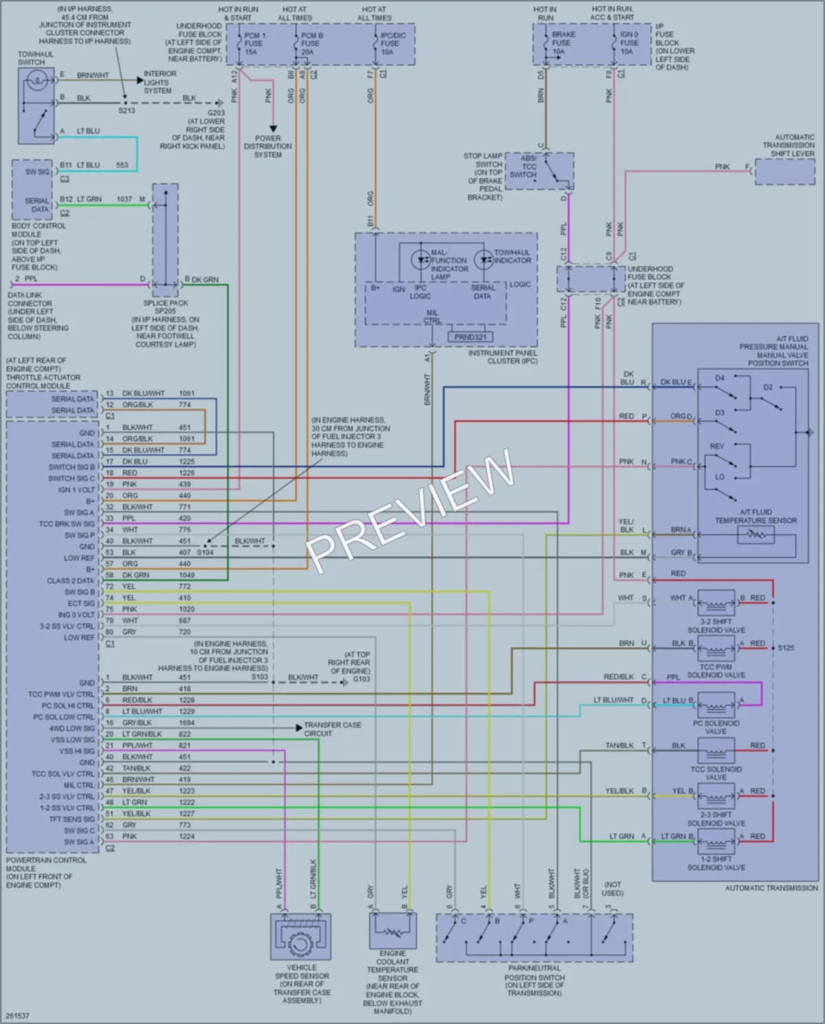 2007 HUMMER H2SUT Transmission wiring diagram preview