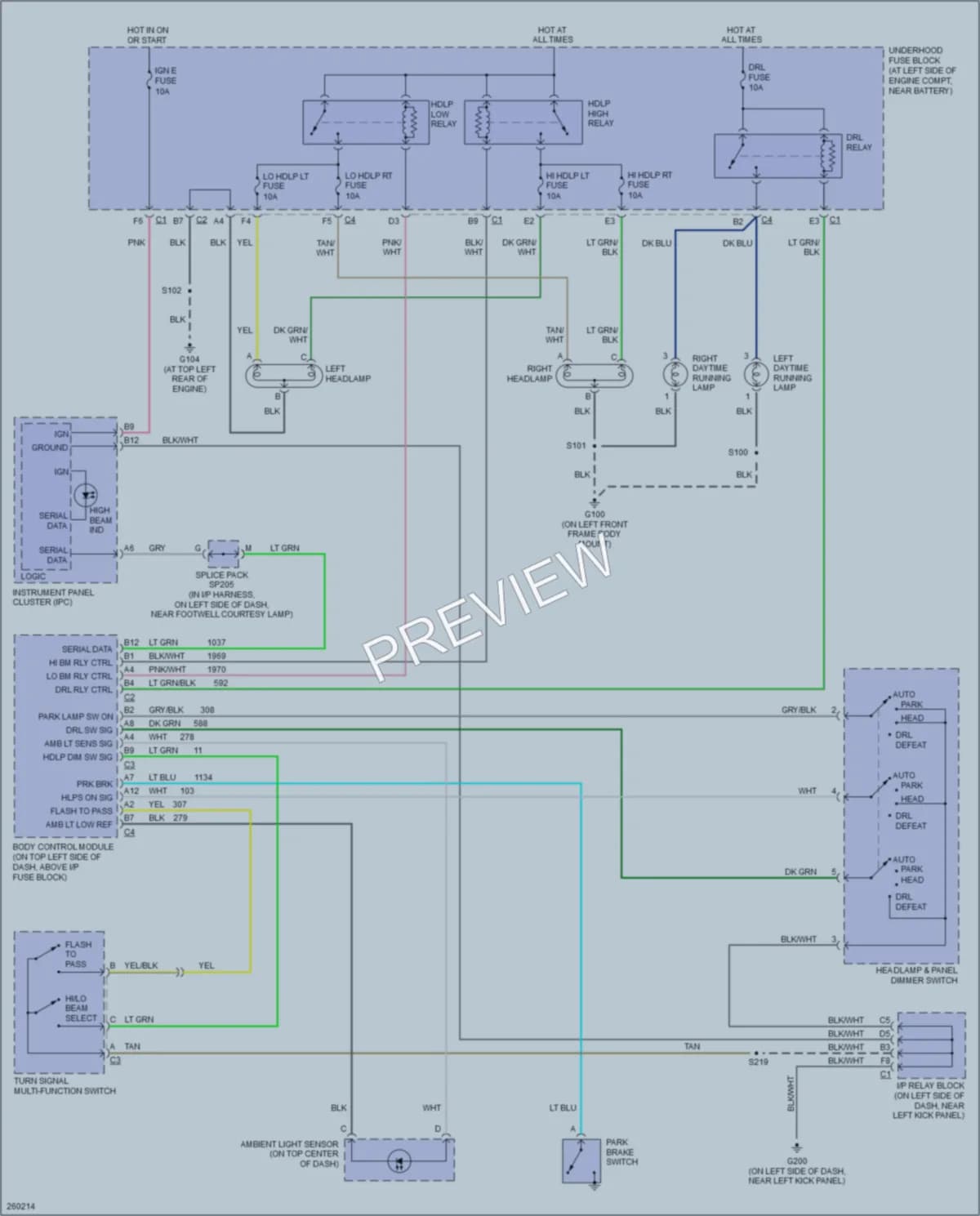 2007 HUMMER H2SUV Headlights wiring diagram preview
