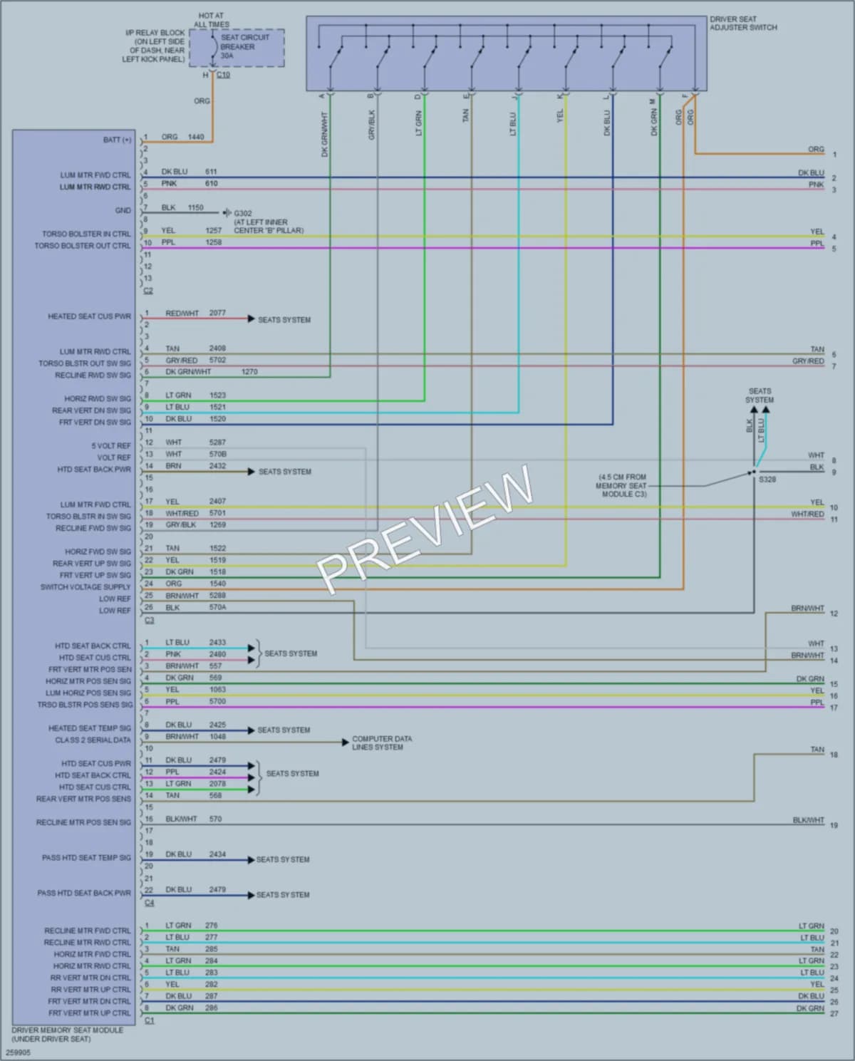 2007 HUMMER H2SUV Memory Systems wiring diagram preview