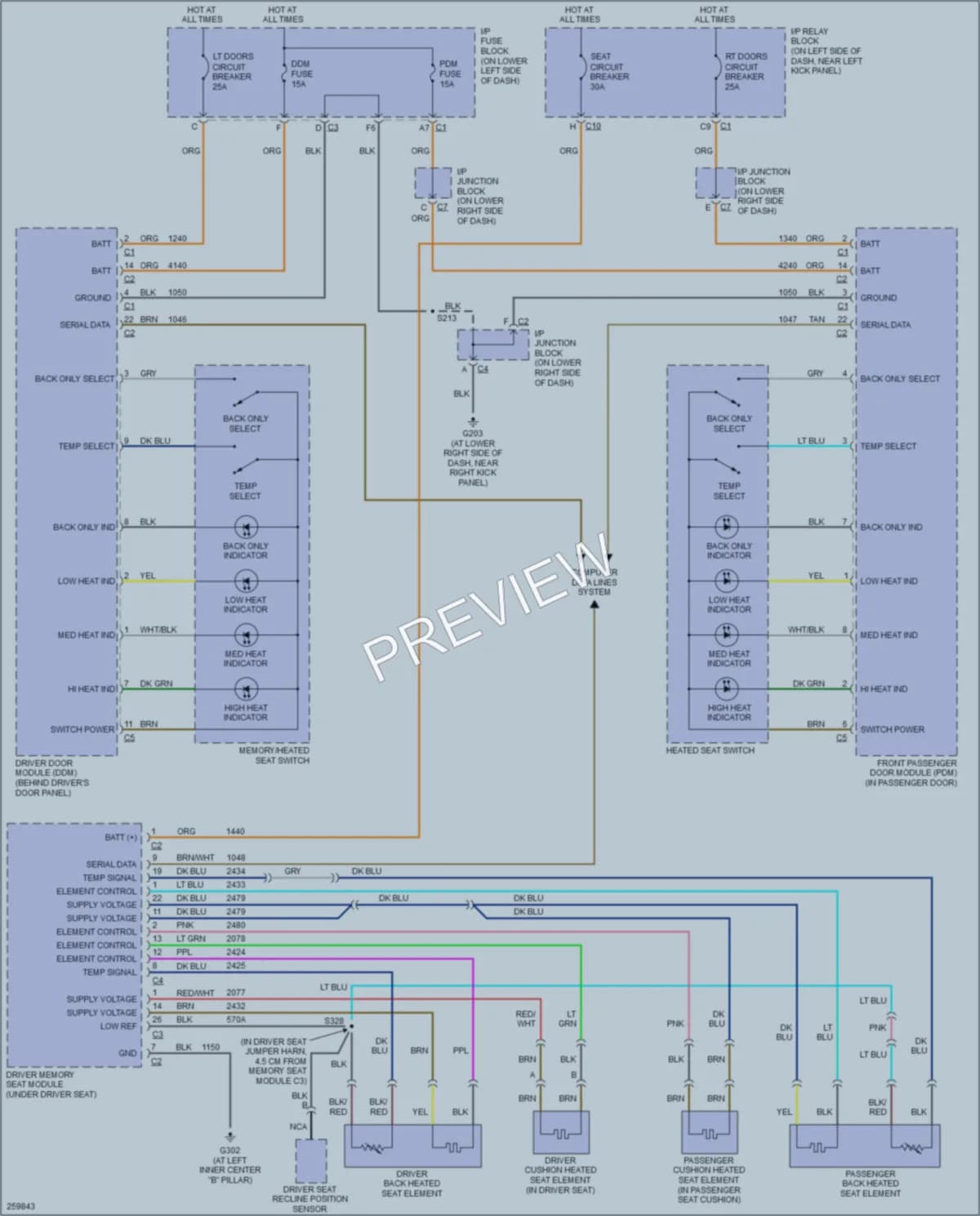2007 HUMMER H2SUV Power Seats wiring diagram preview