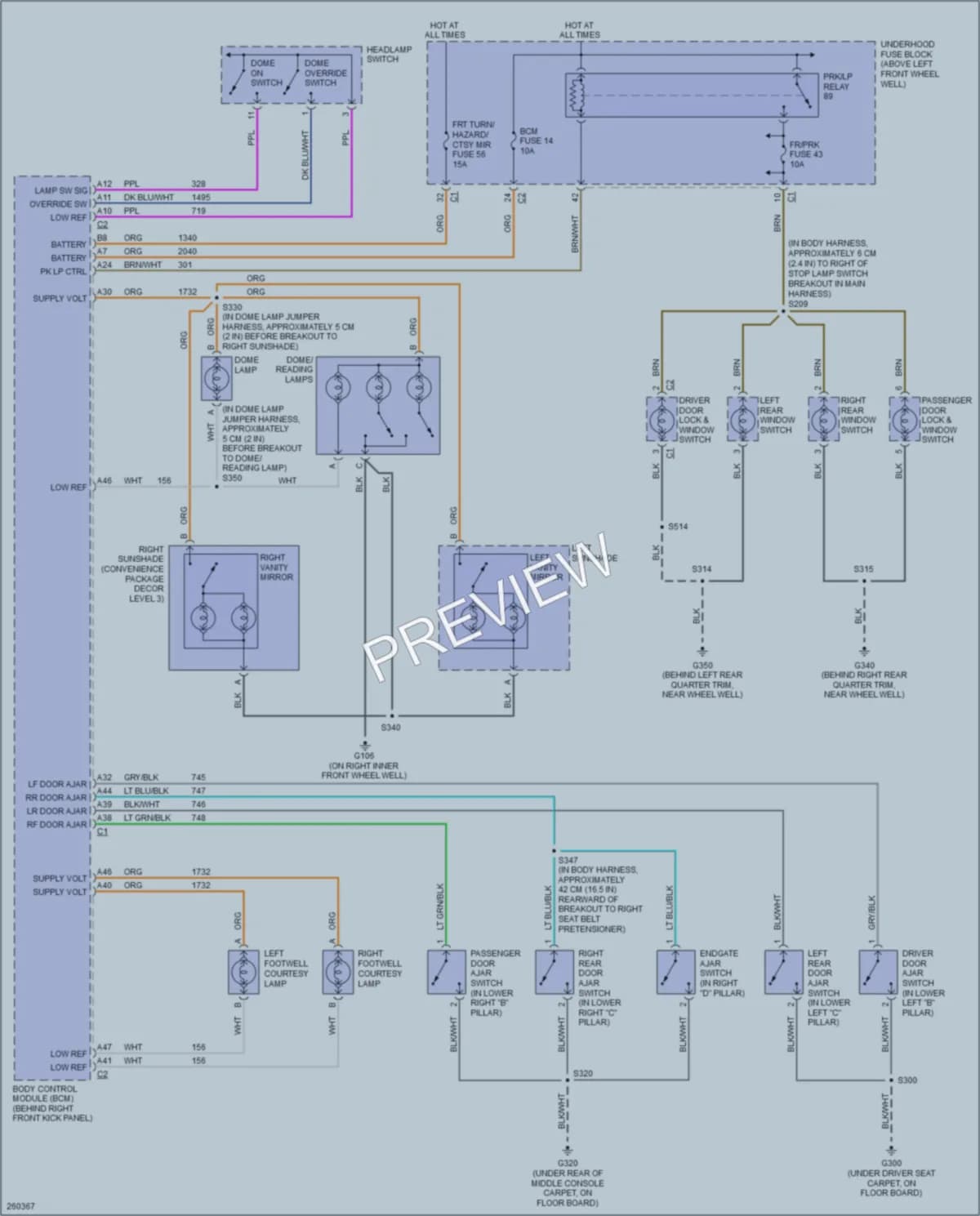 2007 HUMMER H3 Interior Lights wiring diagram preview