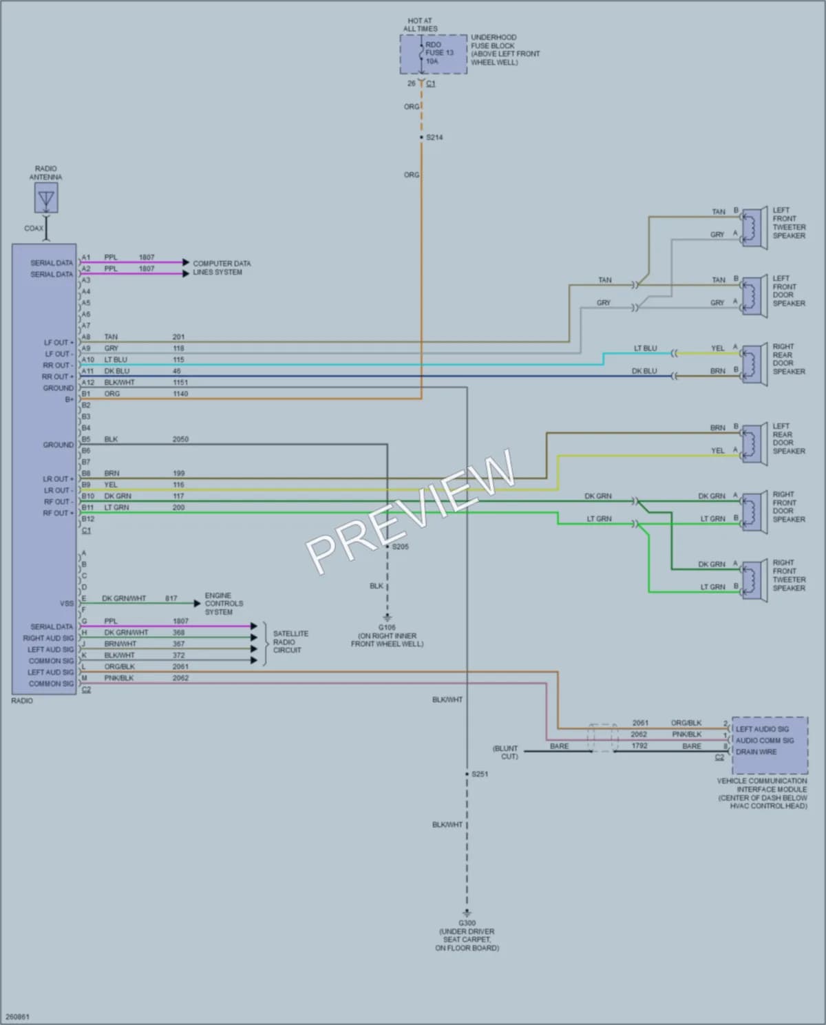 2007 HUMMER H3 Radio wiring diagram preview