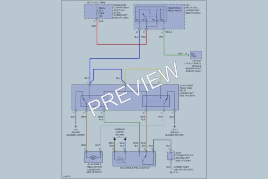 2007 Hyundai Azera Power Seats wiring diagram preview