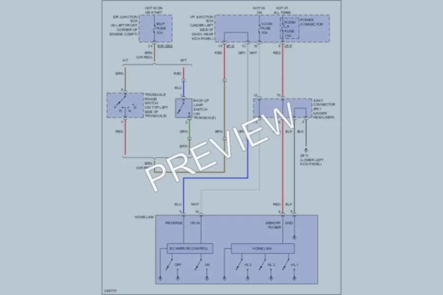 2007 Hyundai Elantra Power Mirrors wiring diagram preview