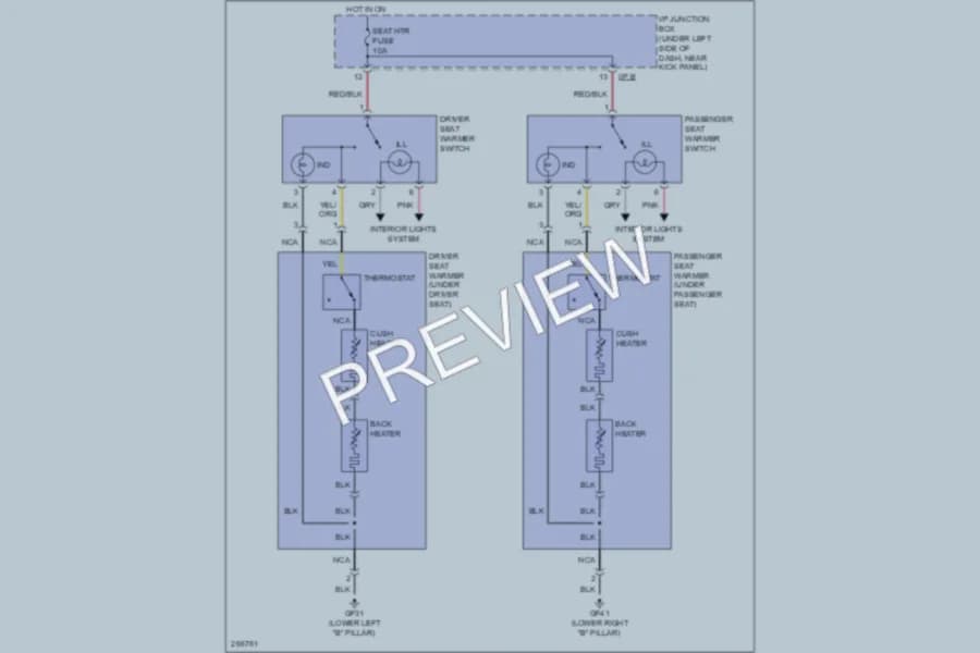 2007 Hyundai Elantra Power Seats wiring diagram preview