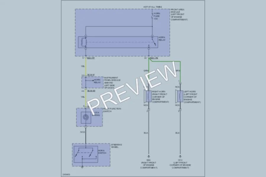 2007 Hyundai Entourage Horn wiring diagram preview