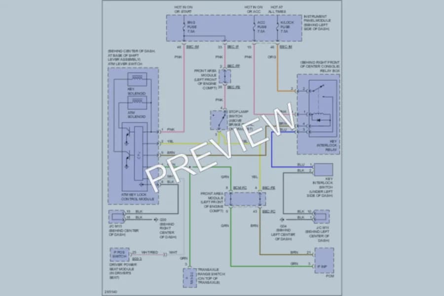 2007 Hyundai Entourage Shift Interlock wiring diagram preview