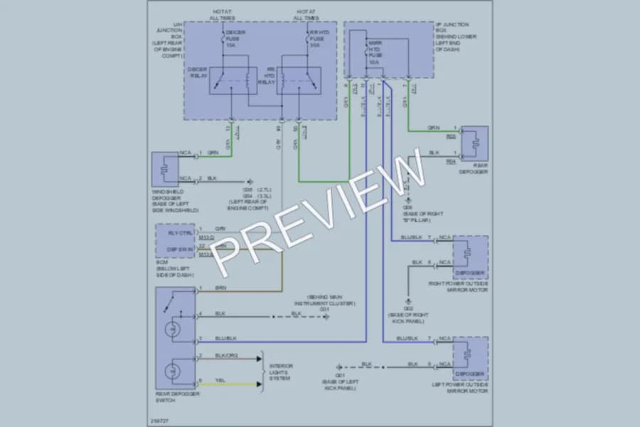 2007 Hyundai SantaFe Defoggers wiring diagram preview