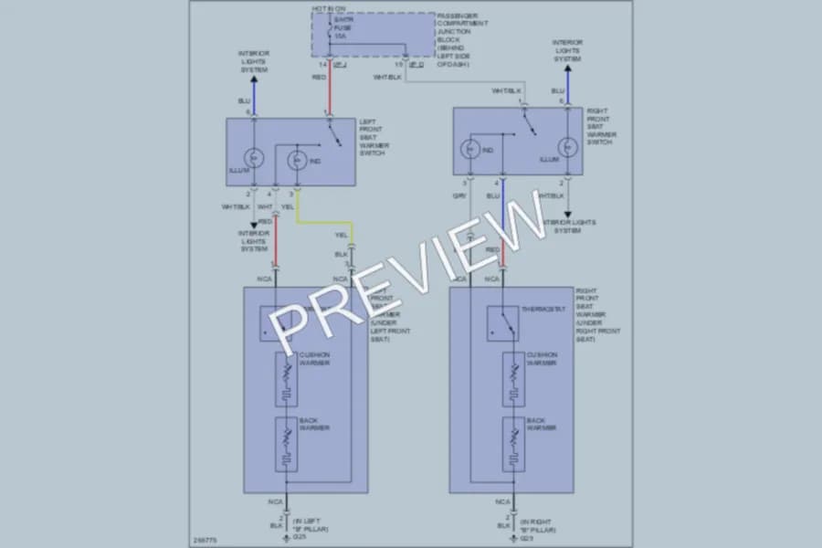 2007 Hyundai Sonata Power Seats wiring diagram preview