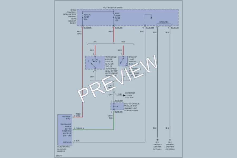 2007 Hyundai Tiburon Power Mirrors wiring diagram preview