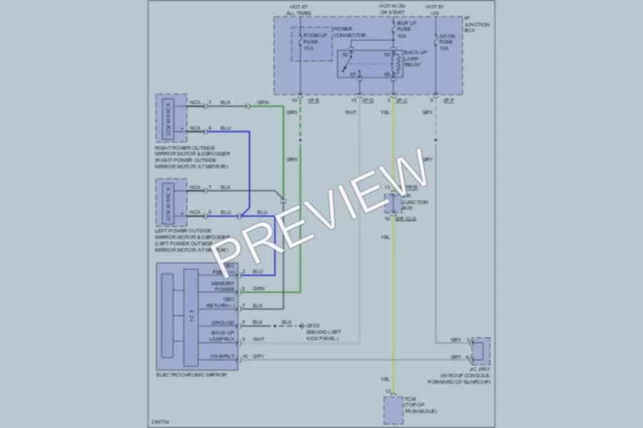 2007 Hyundai Veracruz Power Mirrors wiring diagram preview