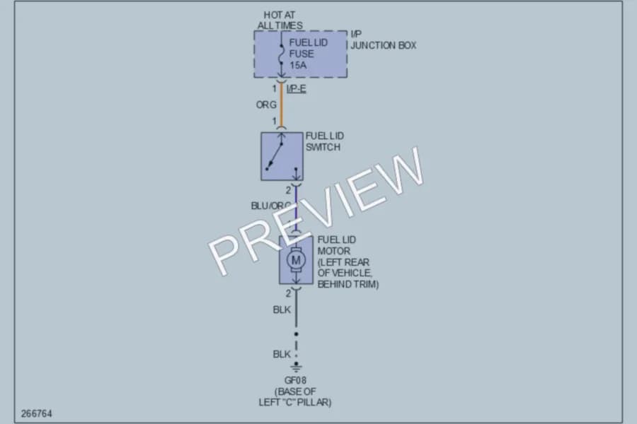2007 Hyundai Veracruz Trunk Tailgate Fuel Door wiring diagram preview
