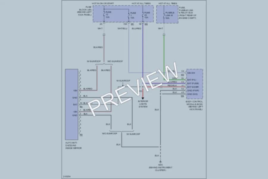 2007 Infiniti FX35 Power Mirrors wiring diagram preview