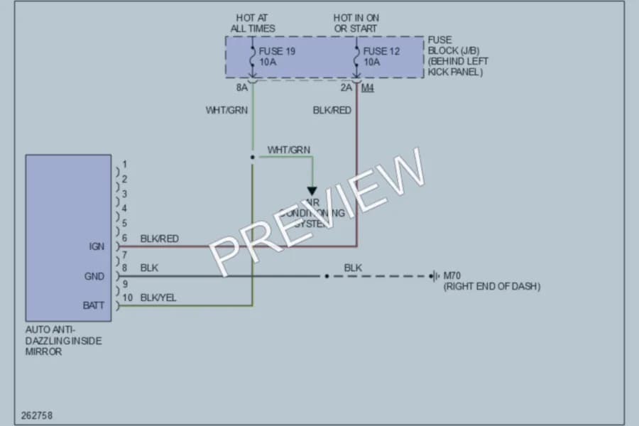 2007 Infiniti M35x Power Mirrors wiring diagram preview